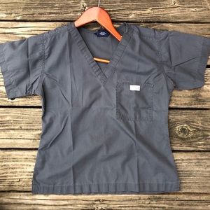 Blue sky scrub set in charcoal